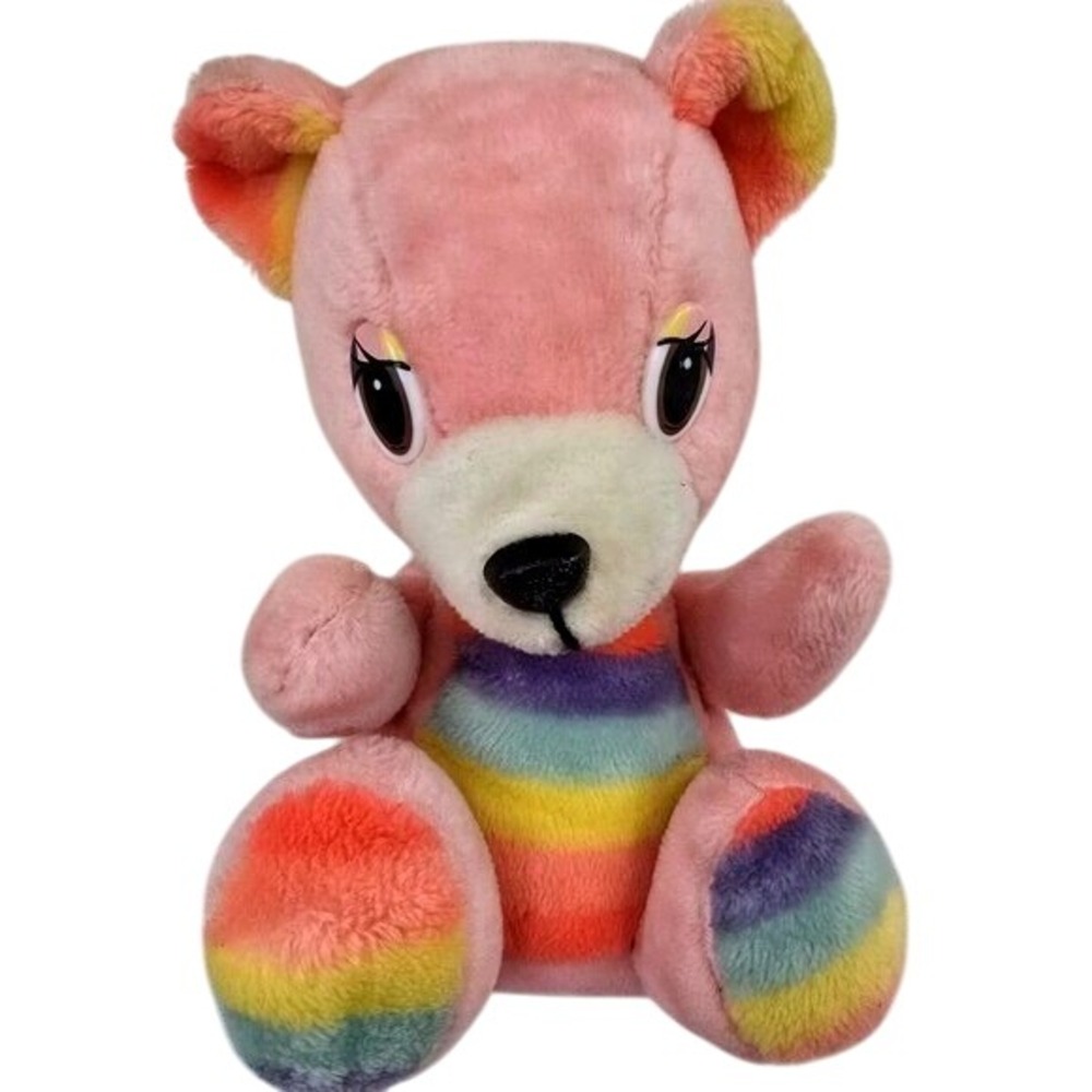 Rare Vintage Link & Pan Enterprises, inc‎ Rainbow Bear Plush